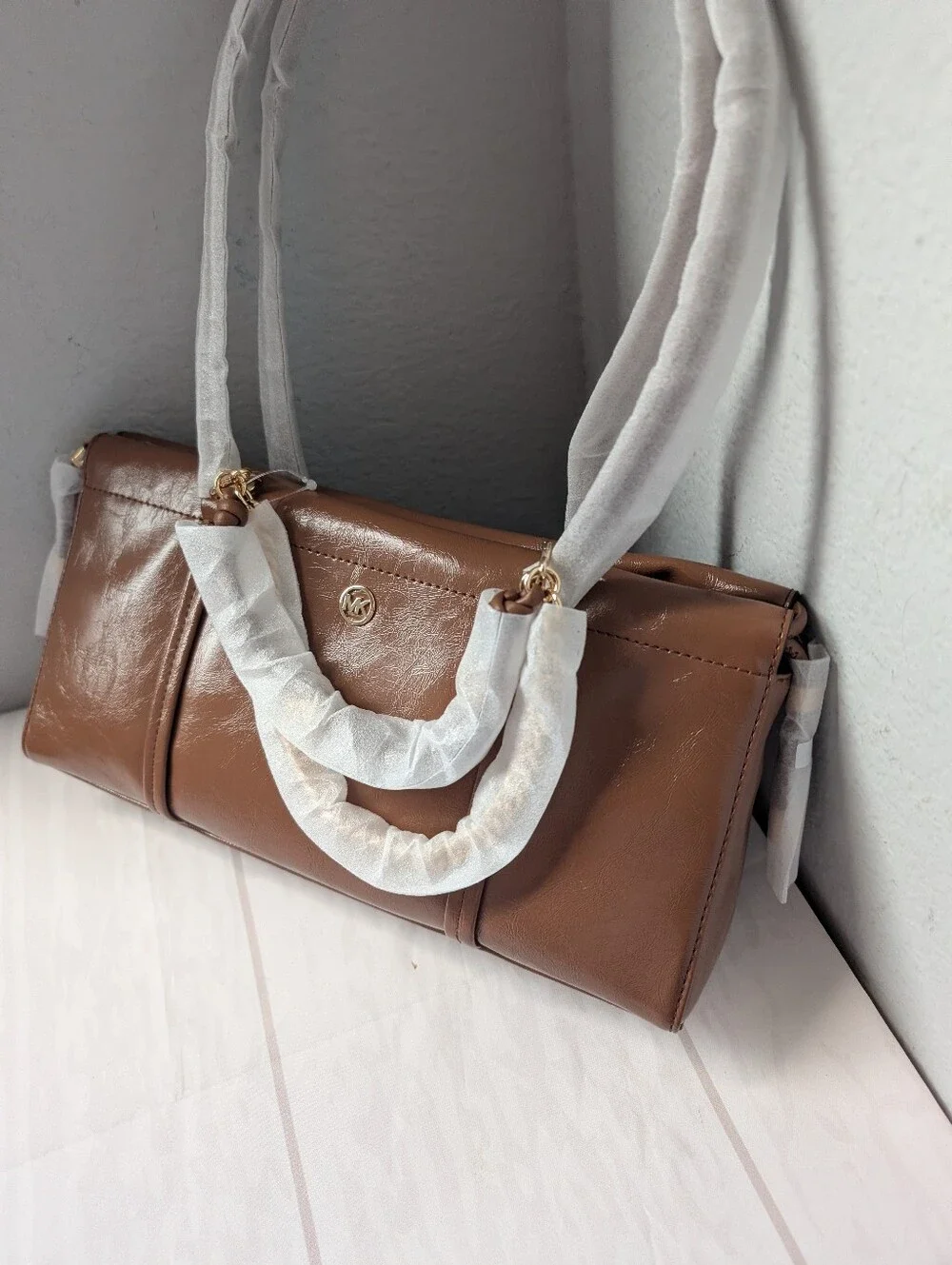 NWT Michael Kors Matilda Small Cinched Shoulder Bag In Luggage